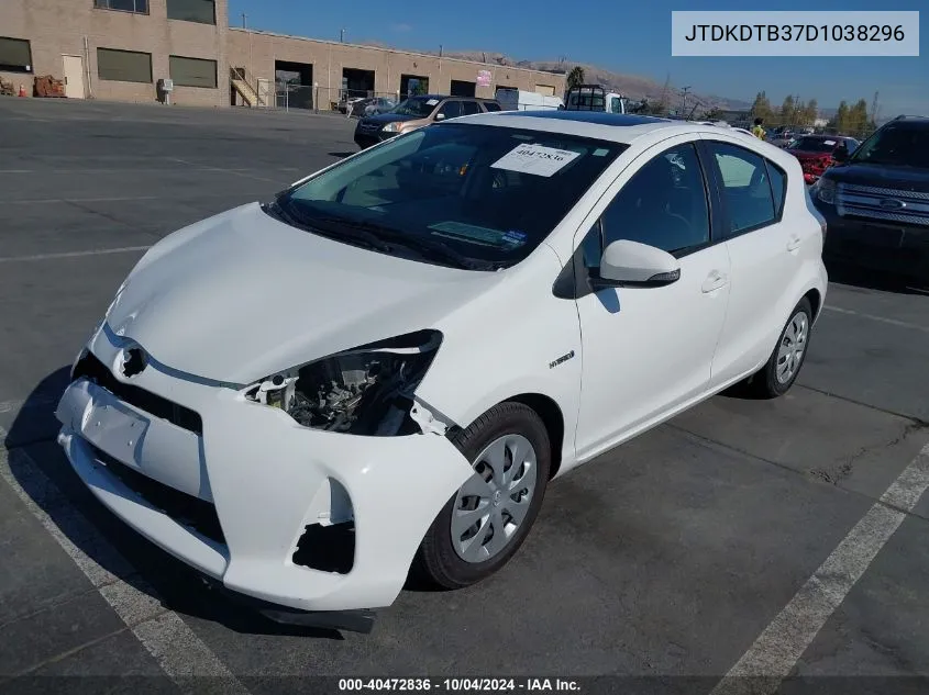 2013 Toyota Prius C Three VIN: JTDKDTB37D1038296 Lot: 40472836