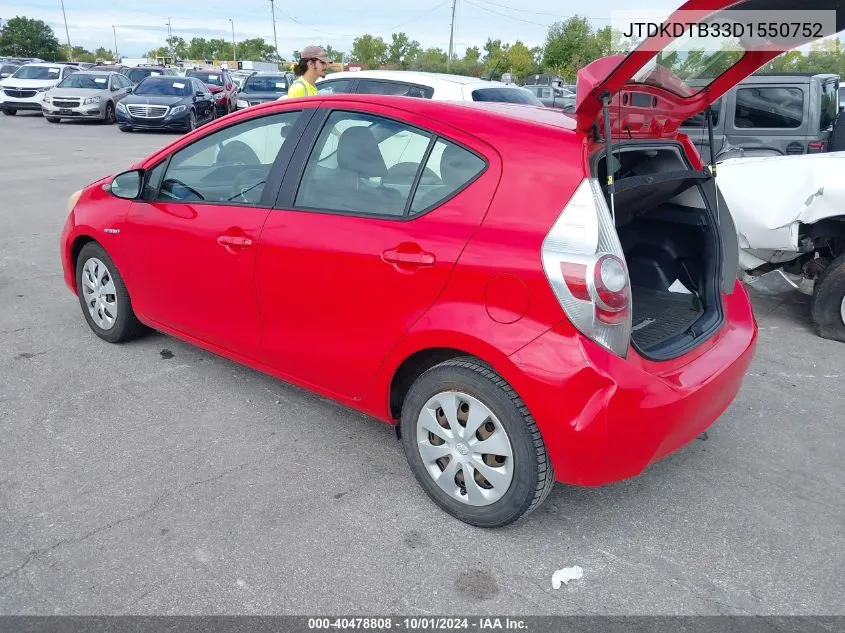 JTDKDTB33D1550752 2013 Toyota Prius C Two