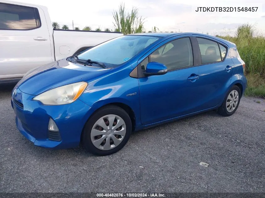 2013 Toyota Prius C Two VIN: JTDKDTB32D1548457 Lot: 40482076