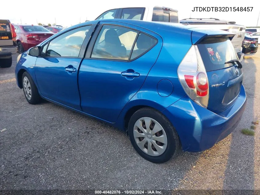 2013 Toyota Prius C Two VIN: JTDKDTB32D1548457 Lot: 40482076