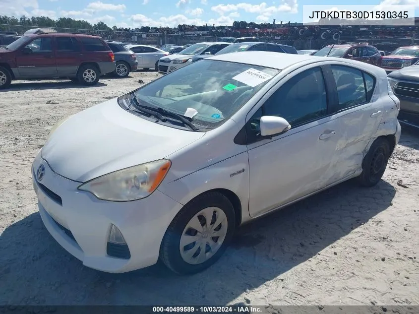 2013 Toyota Prius C One VIN: JTDKDTB30D1530345 Lot: 40499589