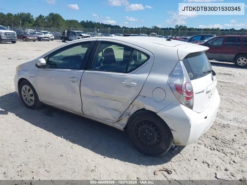 2013 Toyota Prius C One VIN: JTDKDTB30D1530345 Lot: 40499589