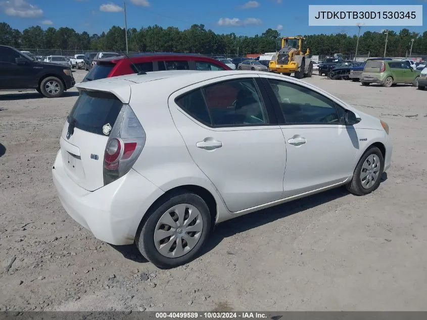 2013 Toyota Prius C One VIN: JTDKDTB30D1530345 Lot: 40499589