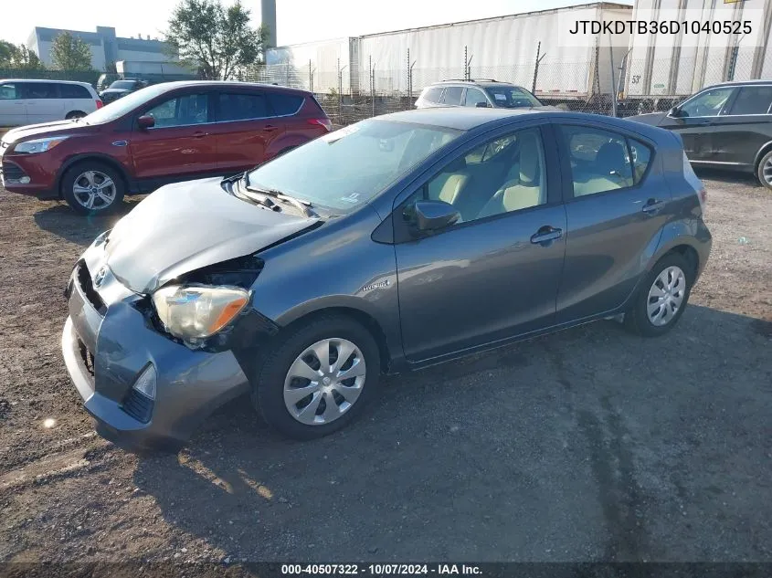 2013 Toyota Prius C VIN: JTDKDTB36D1040525 Lot: 40507322