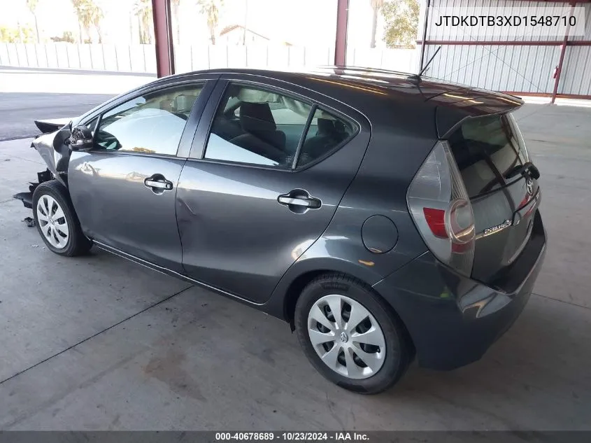 2013 Toyota Prius C Two VIN: JTDKDTB3XD1548710 Lot: 40678689