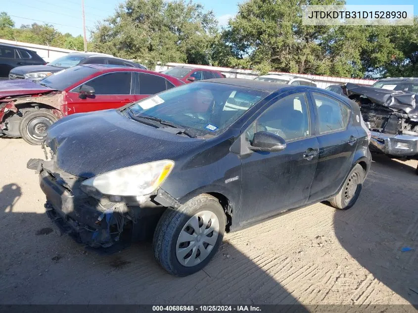 2013 Toyota Prius C Two VIN: JTDKDTB31D1528930 Lot: 40686948