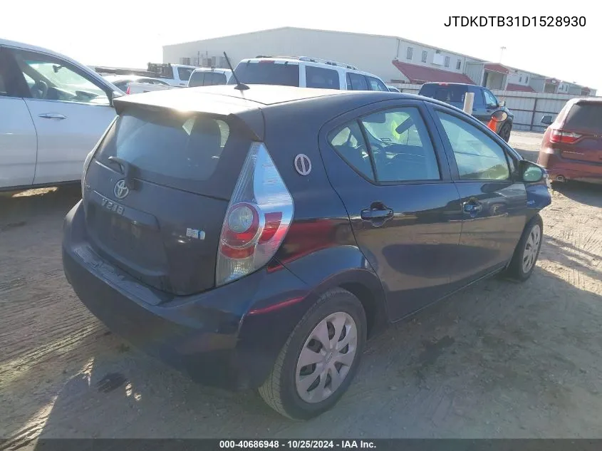 2013 Toyota Prius C Two VIN: JTDKDTB31D1528930 Lot: 40686948