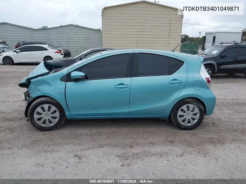 2013 Toyota Prius C Two VIN: JTDKDTB34D1049871 Lot: 40704501