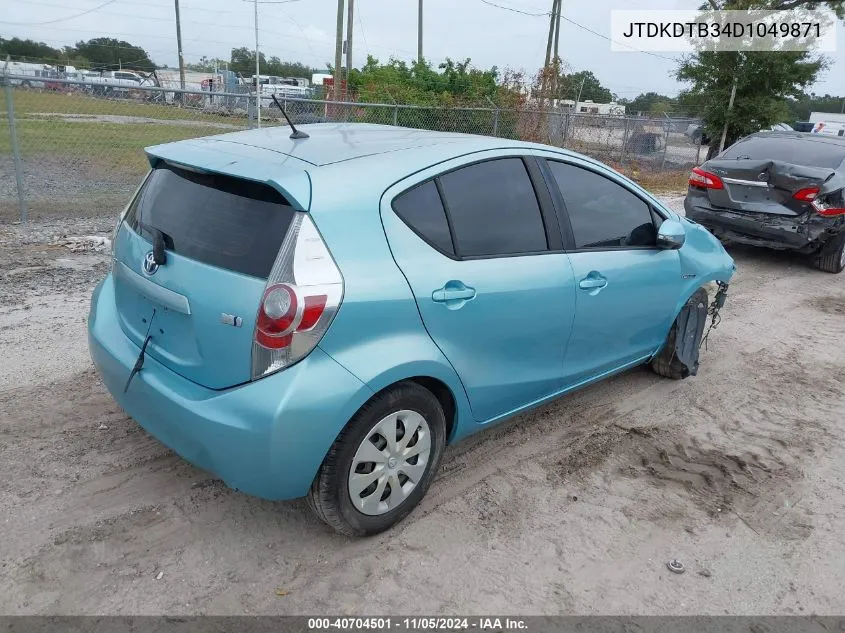 2013 Toyota Prius C Two VIN: JTDKDTB34D1049871 Lot: 40704501