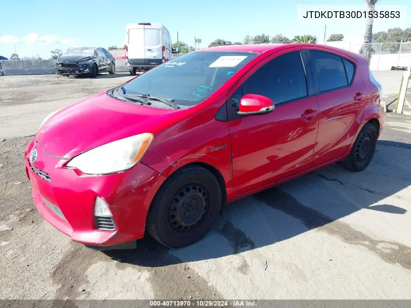 2013 Toyota Prius C Two VIN: JTDKDTB30D1535853 Lot: 40713970