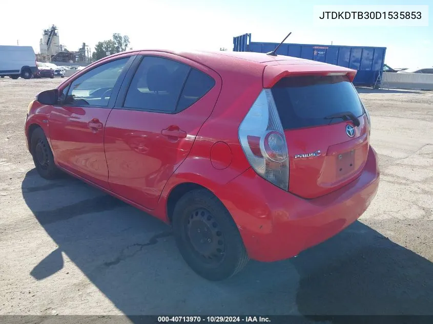 2013 Toyota Prius C Two VIN: JTDKDTB30D1535853 Lot: 40713970