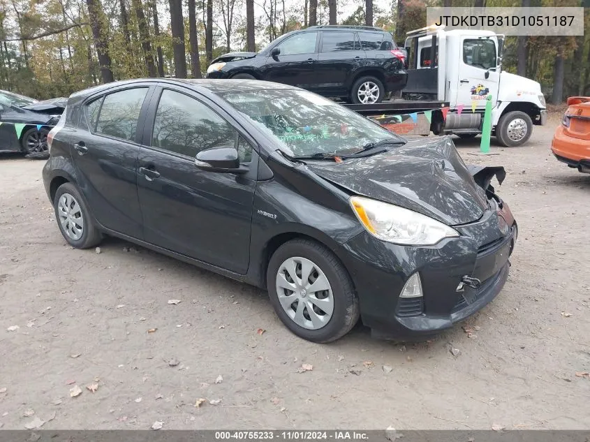 2013 Toyota Prius C Two VIN: JTDKDTB31D1051187 Lot: 40755233