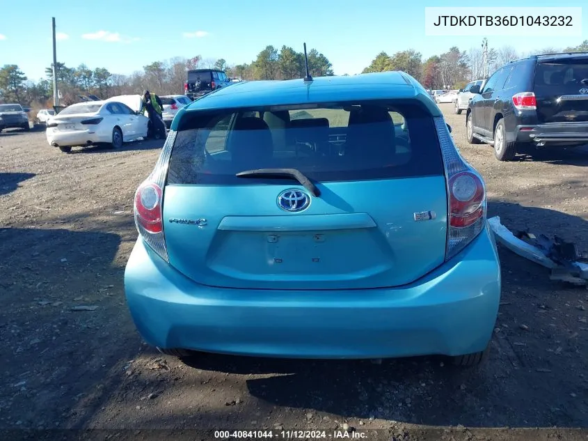 2013 Toyota Prius C One VIN: JTDKDTB36D1043232 Lot: 40841044