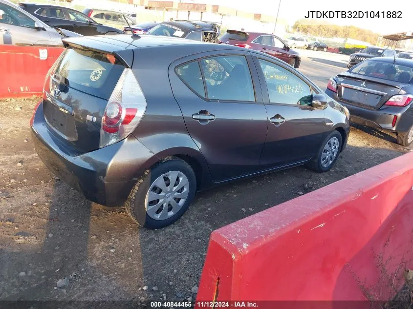 2013 Toyota Prius C Two VIN: JTDKDTB32D1041882 Lot: 40844465