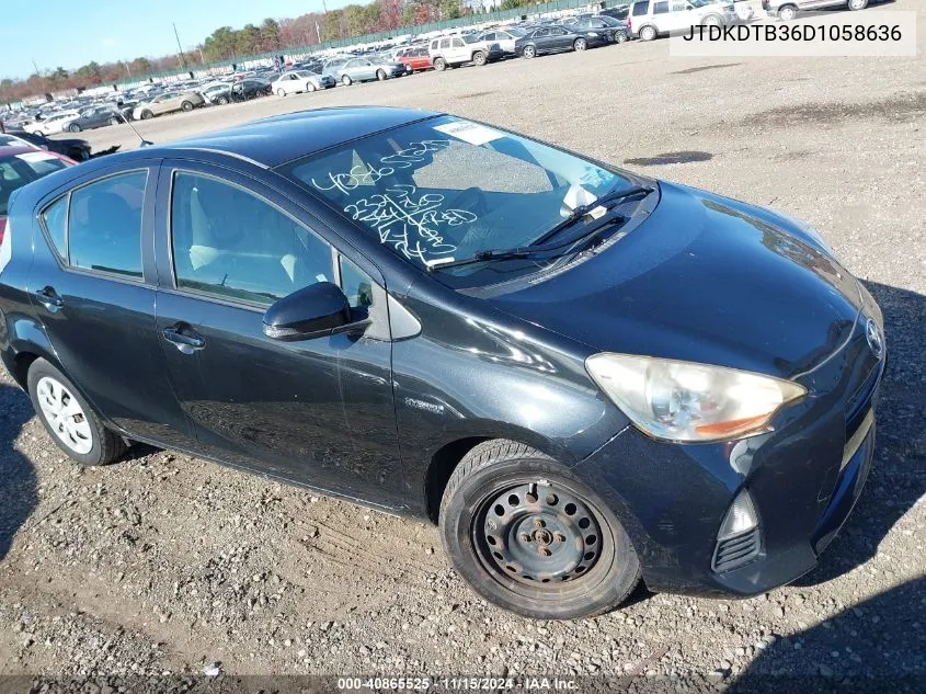 2013 Toyota Prius C One VIN: JTDKDTB36D1058636 Lot: 40865525