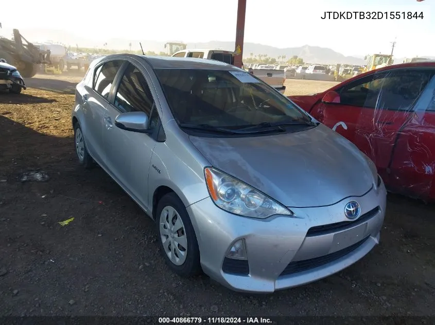 2013 Toyota Prius C Two VIN: JTDKDTB32D1551844 Lot: 40866779