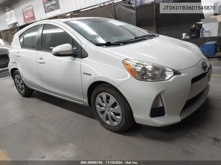 2013 Toyota Prius C Two VIN: JTDKDTB36D1545870 Lot: 40895185