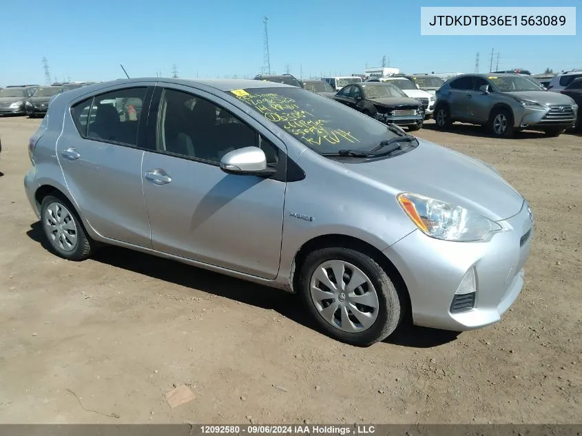 2014 Toyota Prius C VIN: JTDKDTB36E1563089 Lot: 12092580