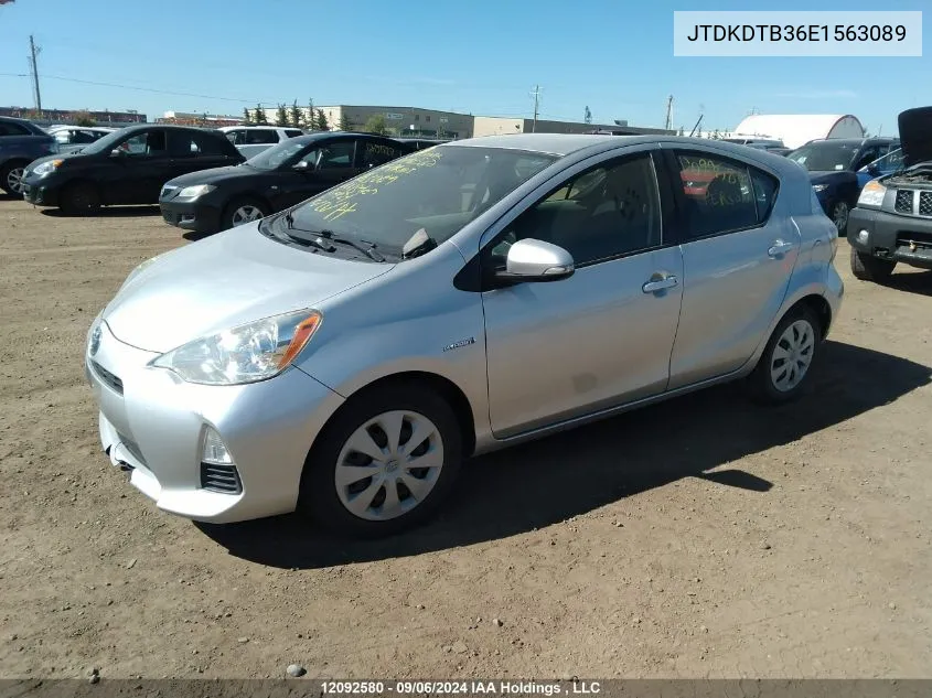 2014 Toyota Prius C VIN: JTDKDTB36E1563089 Lot: 12092580