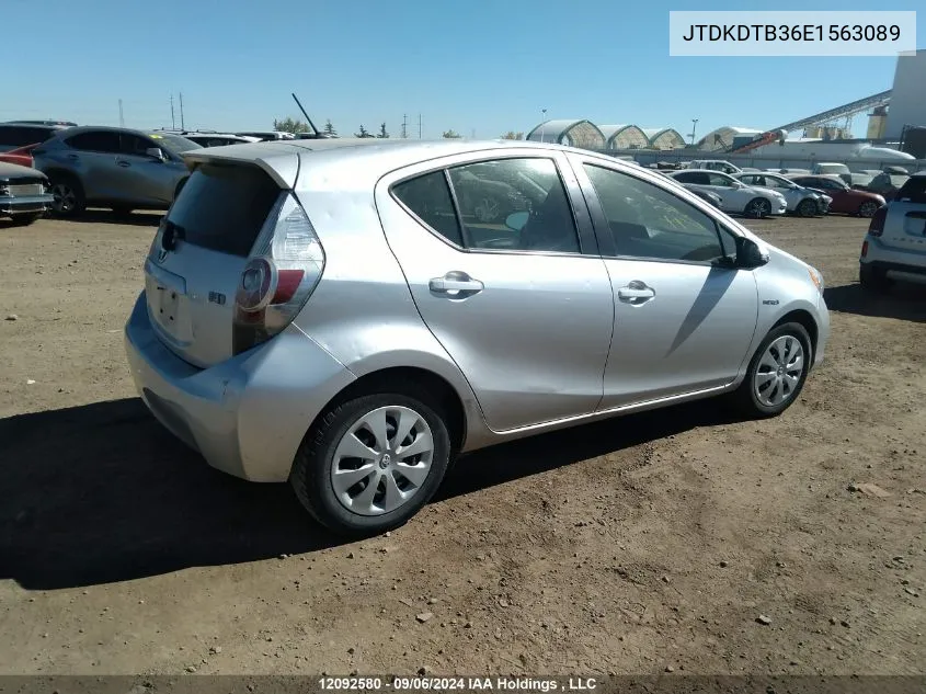 2014 Toyota Prius C VIN: JTDKDTB36E1563089 Lot: 12092580