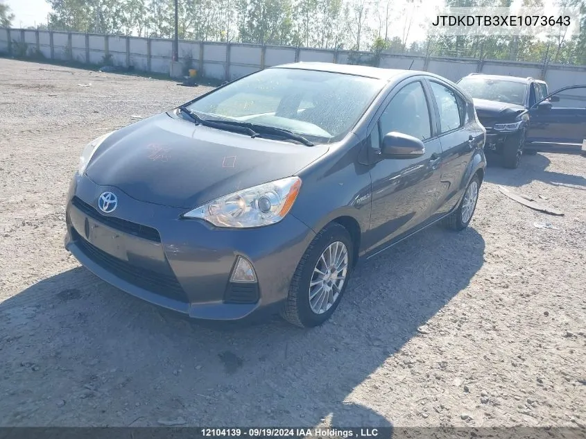 2014 Toyota Prius C VIN: JTDKDTB3XE1073643 Lot: 12104139