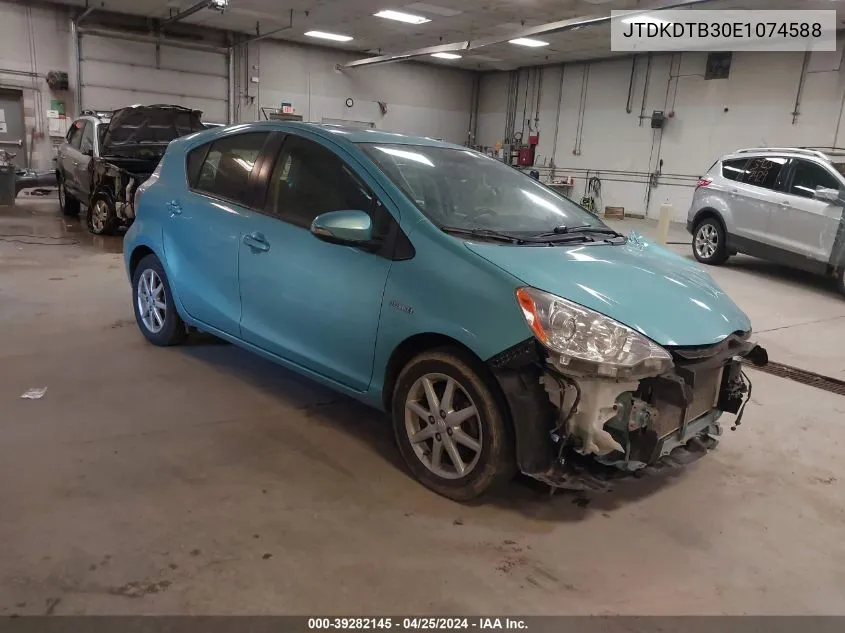 2014 Toyota Prius C Four VIN: JTDKDTB30E1074588 Lot: 39282145