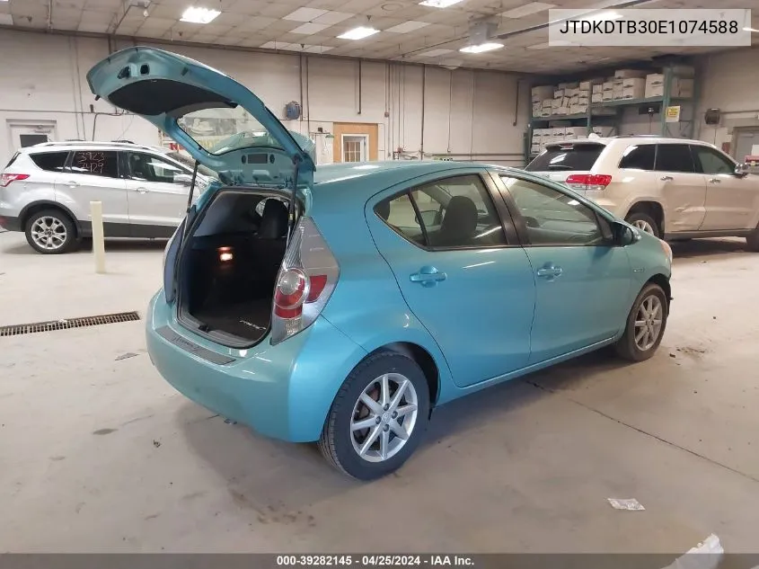 2014 Toyota Prius C Four VIN: JTDKDTB30E1074588 Lot: 39282145