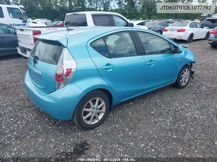 JTDKDTB33E1077792 2014 Toyota Prius C Four