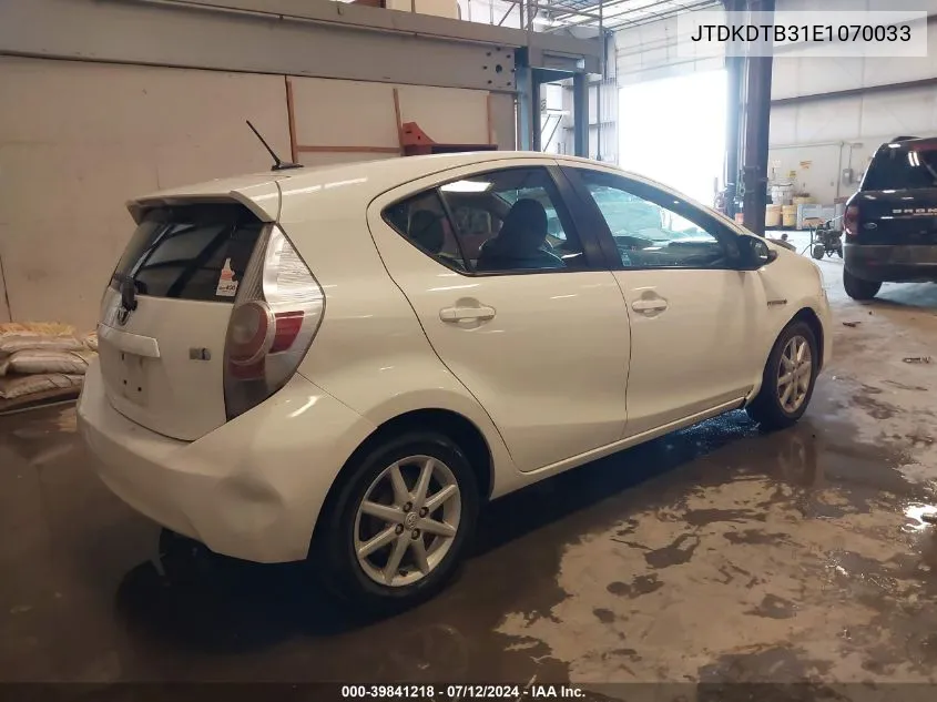 JTDKDTB31E1070033 2014 Toyota Prius C Four