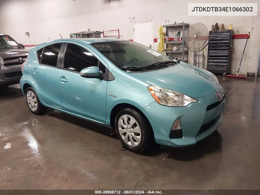 JTDKDTB34E1066302 2014 Toyota Prius C Two