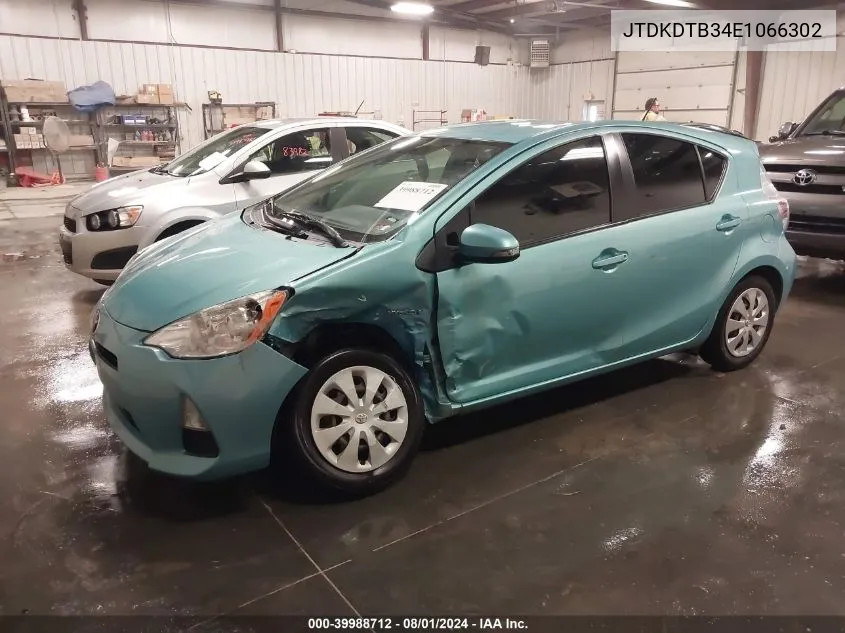 2014 Toyota Prius C Two VIN: JTDKDTB34E1066302 Lot: 39988712