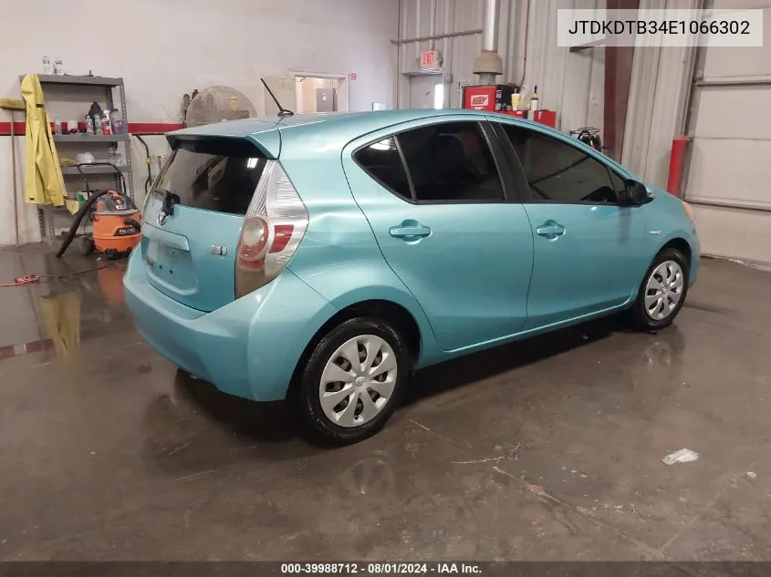 JTDKDTB34E1066302 2014 Toyota Prius C Two