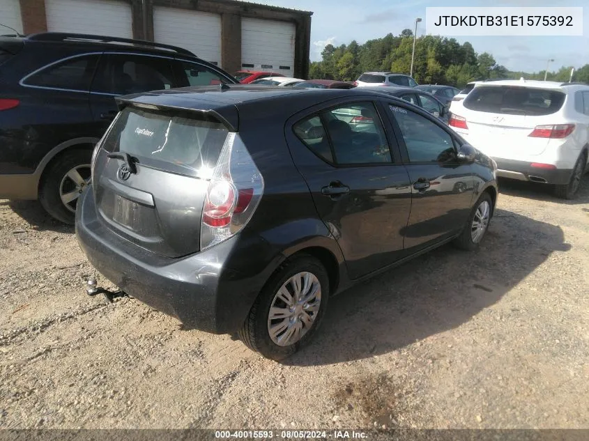 2014 Toyota Prius C Two VIN: JTDKDTB31E1575392 Lot: 40015593