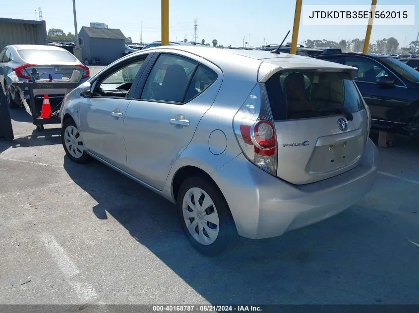 2014 Toyota Prius C VIN: JTDKDTB35E1562015 Lot: 40168787