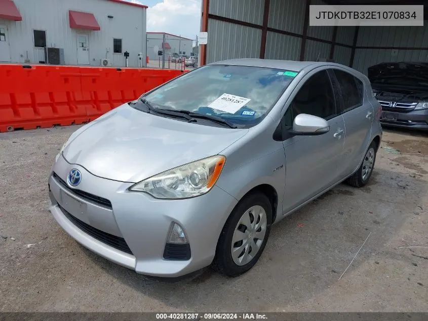 2014 Toyota Prius C One VIN: JTDKDTB32E1070834 Lot: 40281287