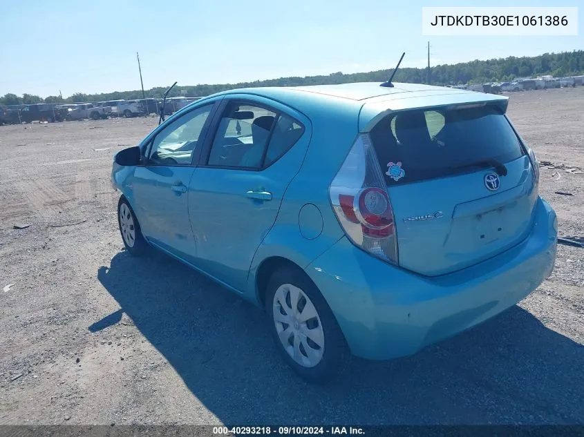 JTDKDTB30E1061386 2014 Toyota Prius C One