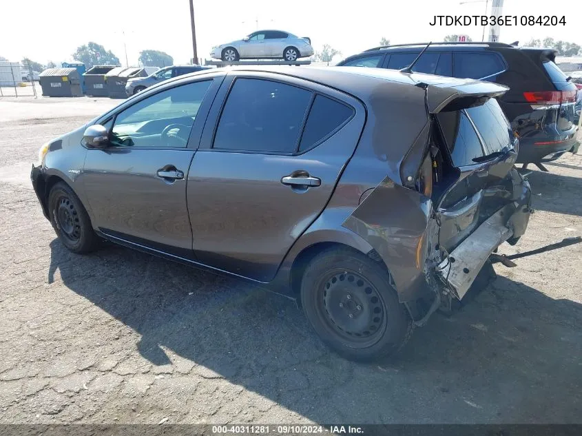 2014 Toyota Prius C VIN: JTDKDTB36E1084204 Lot: 40311281