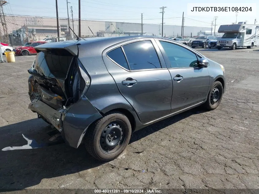 2014 Toyota Prius C VIN: JTDKDTB36E1084204 Lot: 40311281