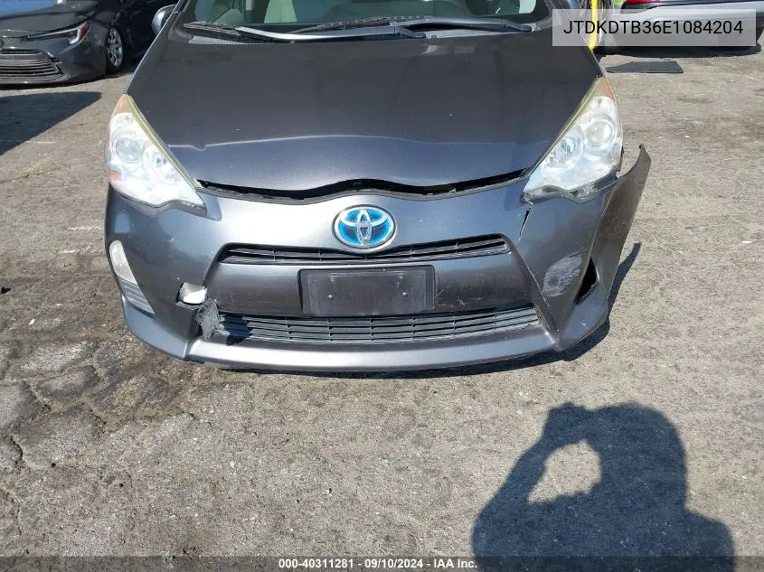 2014 Toyota Prius C VIN: JTDKDTB36E1084204 Lot: 40311281