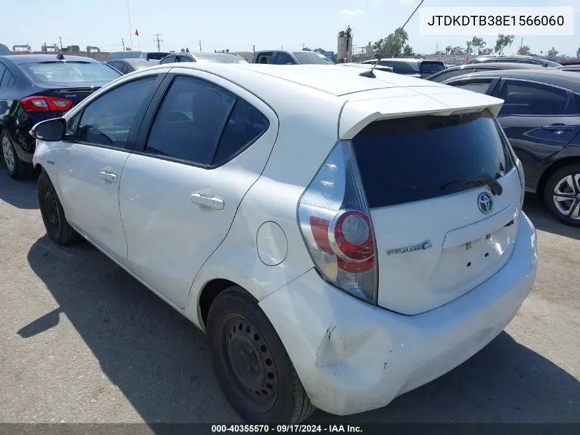 2014 Toyota Prius C One VIN: JTDKDTB38E1566060 Lot: 40355570