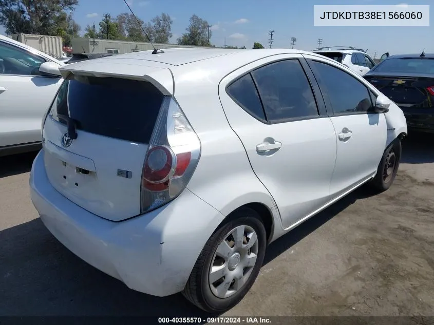 2014 Toyota Prius C One VIN: JTDKDTB38E1566060 Lot: 40355570