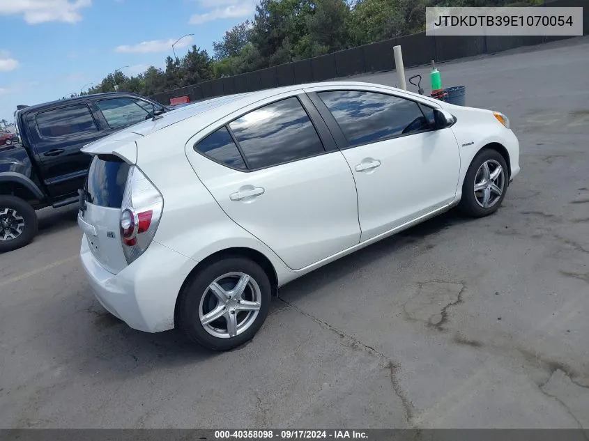 2014 Toyota Prius C One VIN: JTDKDTB39E1070054 Lot: 40358098