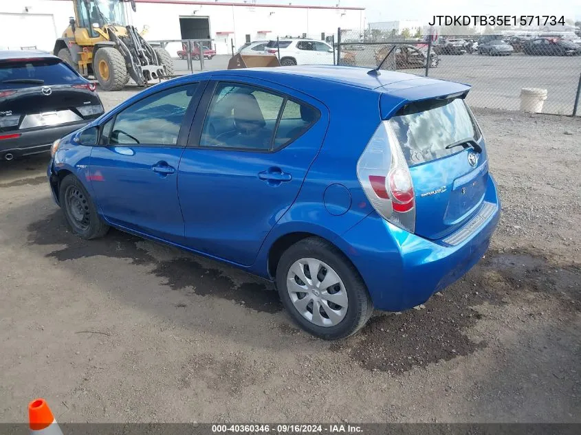 2014 Toyota Prius C Two VIN: JTDKDTB35E1571734 Lot: 40360346