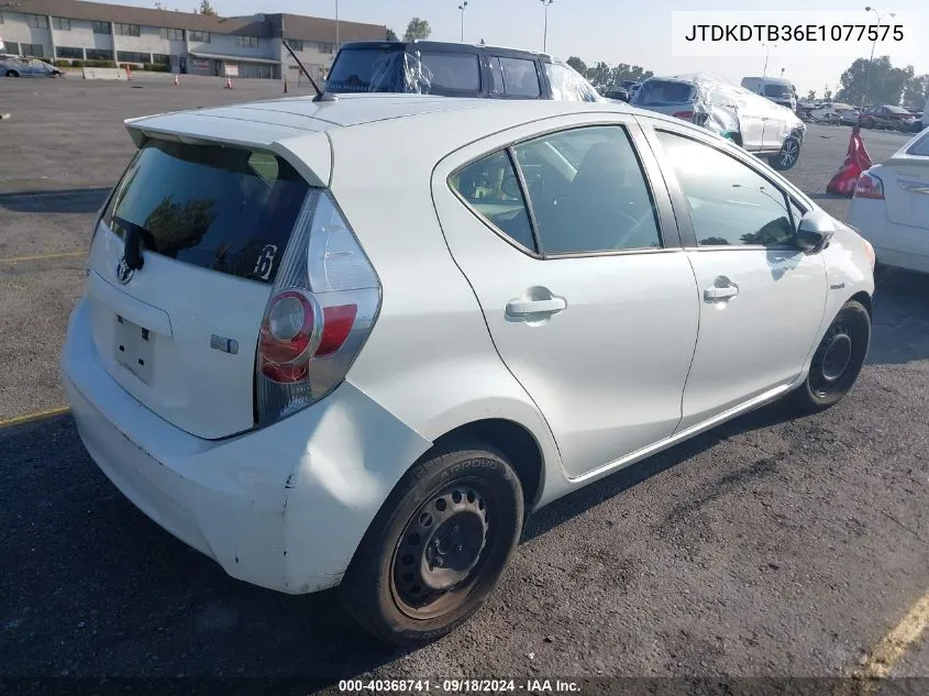 2014 Toyota Prius C One VIN: JTDKDTB36E1077575 Lot: 40368741