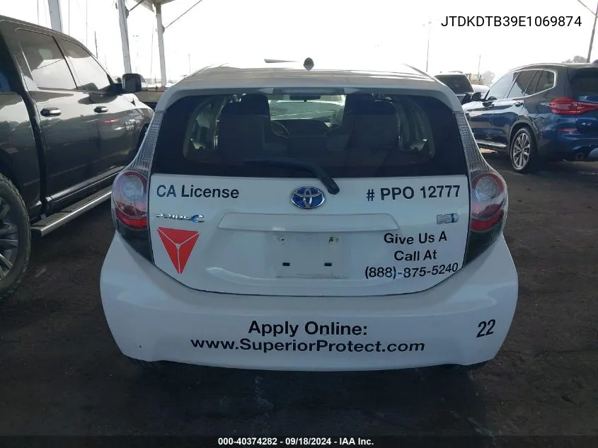 2014 Toyota Prius C VIN: JTDKDTB39E1069874 Lot: 40374282