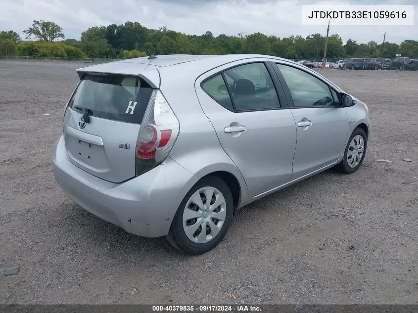 2014 Toyota Prius C Two VIN: JTDKDTB33E1059616 Lot: 40379835