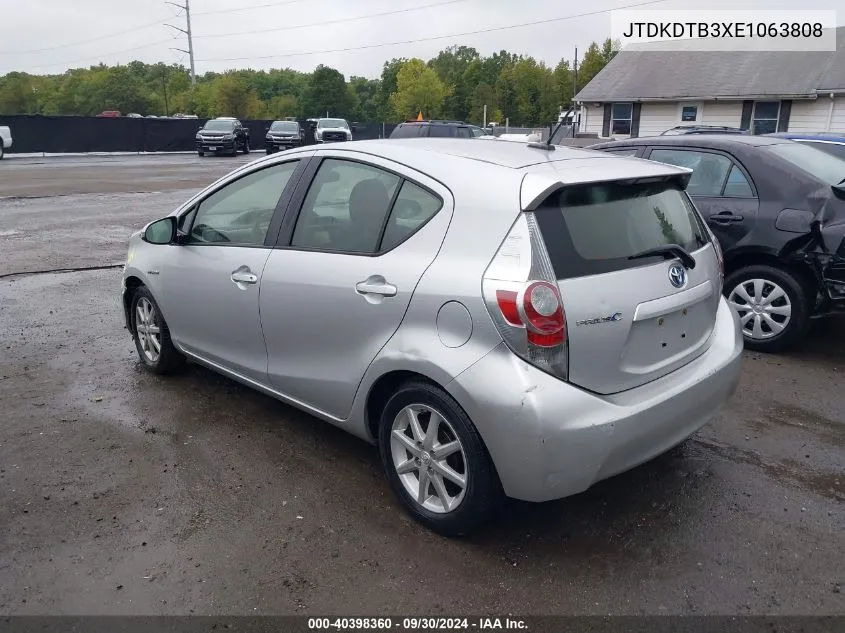 2014 Toyota Prius C Three VIN: JTDKDTB3XE1063808 Lot: 40398360