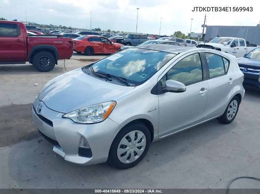 JTDKDTB34E1569943 2014 Toyota Prius C One