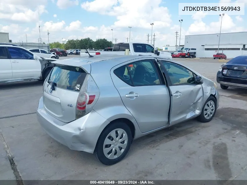 JTDKDTB34E1569943 2014 Toyota Prius C One