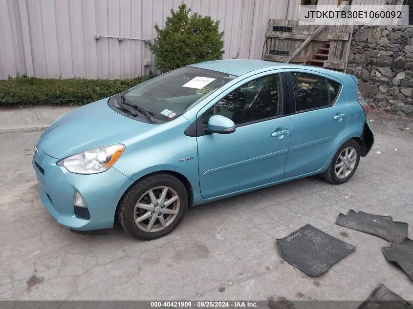 JTDKDTB30E1060092 2014 Toyota Prius C Three